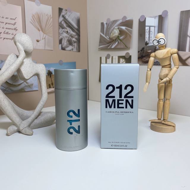 高品质150 赫芮亚卡罗琳娜212银瓶男士香水100Ml Carolina Herrera 212 Men, 1999 1香调：花香木质调 前调：绿叶葡萄柚辛香