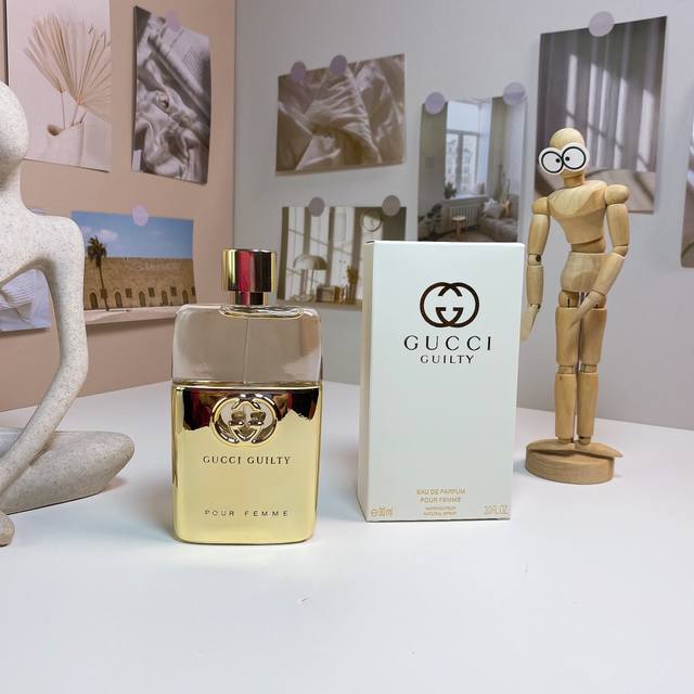 高品质 120 古驰罪爱不羁女士浓香水90Ml Gucci Guilty Pour Femme Eau De Parfum, 属性：女香 香调：花香东方调 前调