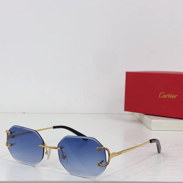 Cartier 官网新品 商务男款无框眼镜，超轻镜框 Moderl:Ct0091 Size:55口18-135