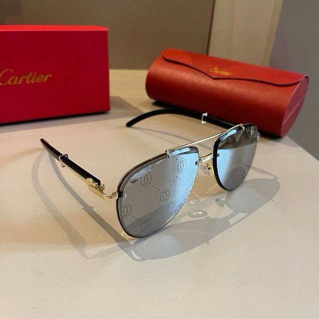 Cartier 卡地亚 男款官网一比一大蛤蟆镜 高档大气 镜腿上简约标志性logo 奢华制作