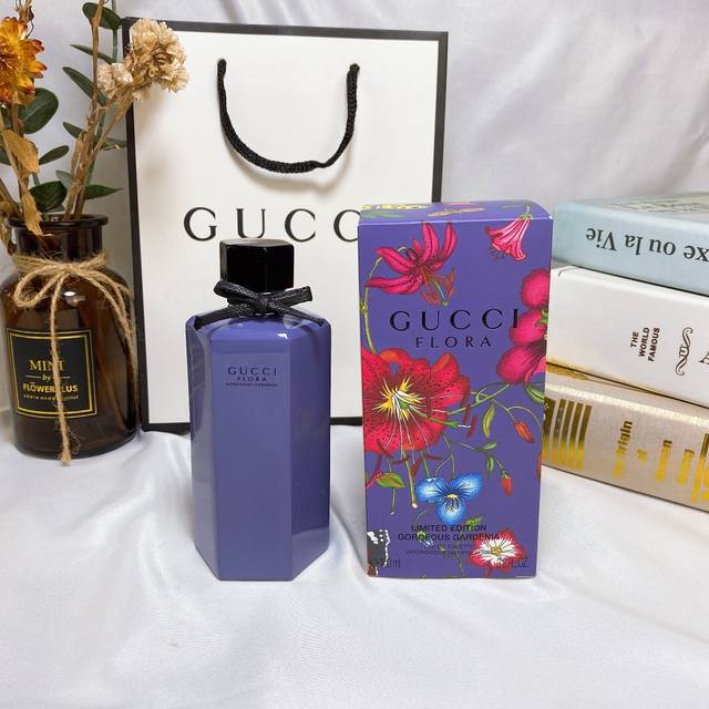 原单品质 Gucci Flora 古驰限定薰衣草紫瓶花之舞绚丽栀子花香水100Ml Gucci Flora Gorgeous Gardenia香水2020 限量