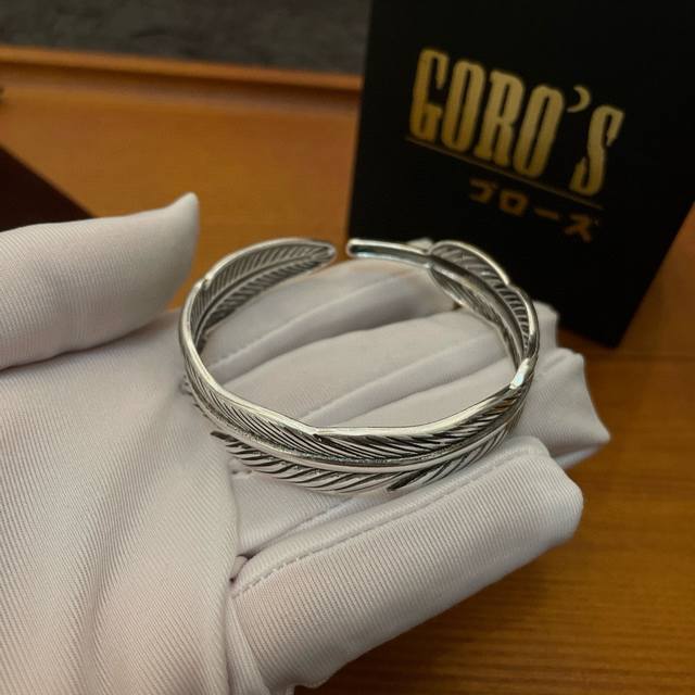 新品上架 Goro’S高桥吾郎羽毛开口手镯，顶级版本 认准独家拍摄 主攻高端市场 绝对区别普通版本！图片产品细节与zp一致！原版制作工艺 精工品质 纯手工打造