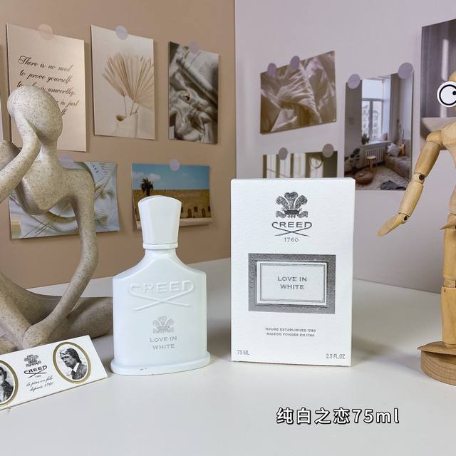 克雷德纯白之恋75Ml Creed Love In White, 2024 品牌：恺芮得 属性：女香 香调：果香花香调 前调：橙子苹果杏 中调：水仙花鸢尾花茉莉