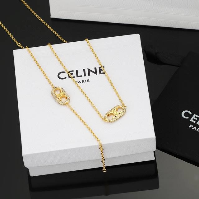 手链， 项链，Celine 赛琳新款Preclous新品 手链项链 简单时尚款式专柜一致黄铜材质电镀18K金 火爆款出货 设计独特 前卫 美女必备款！