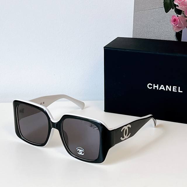 新品拼色墨镜 Chanel 度假神器 Mod： 6069 Size：55口20-135