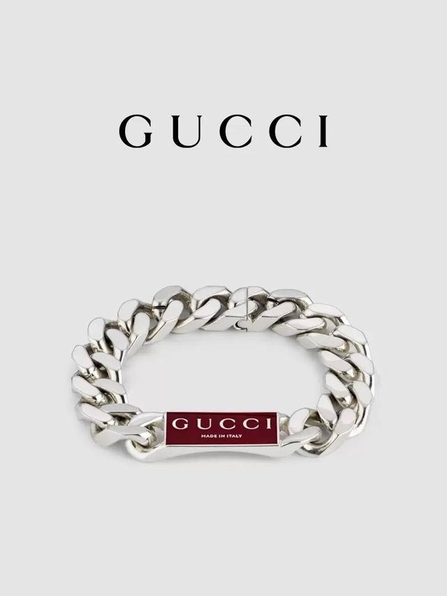 Gucci古驰Trademark系列珐琅链式手链尺寸18-20-22