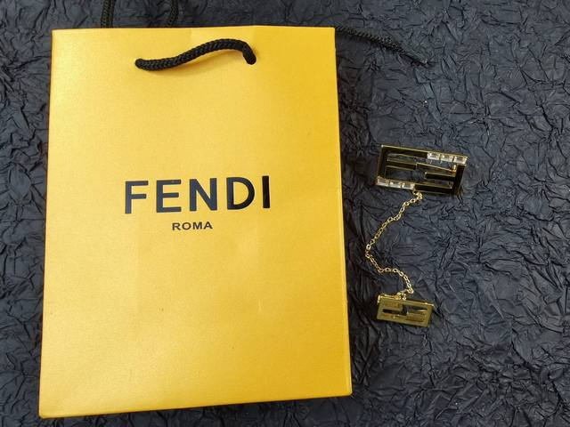 Fendi 芬迪 双层胸针 高端定制 爆款新款 简单 高档 华丽登场 ，很难见到如此熟悉 素雅的耳环，非常适合日常搭配，宝宝们，这个绝对值得入