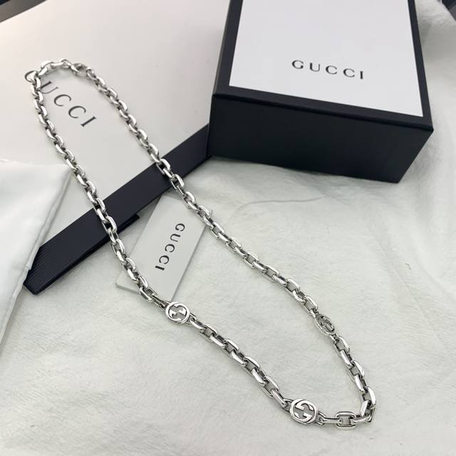 新款Gucci 双G项链简约时，60Cm