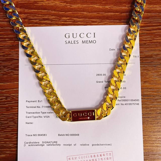 新年礼物]Gucci古驰Trademark系列珐琅链式项链