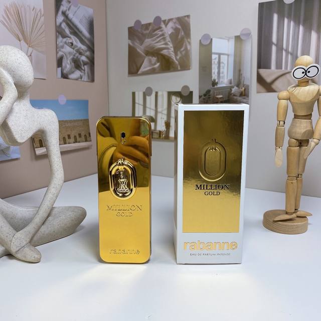 高品质 帕高百万富翁男士浓香白盒款浓香水100Ml！ Paco Rabanne Million Gold, 品牌：帕高 调香师：Quentin Bisch 属性